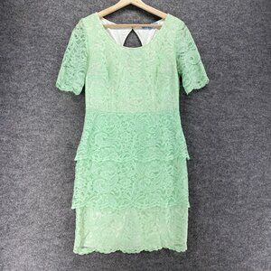Antonio Melani Dress Women Green Floral Shift